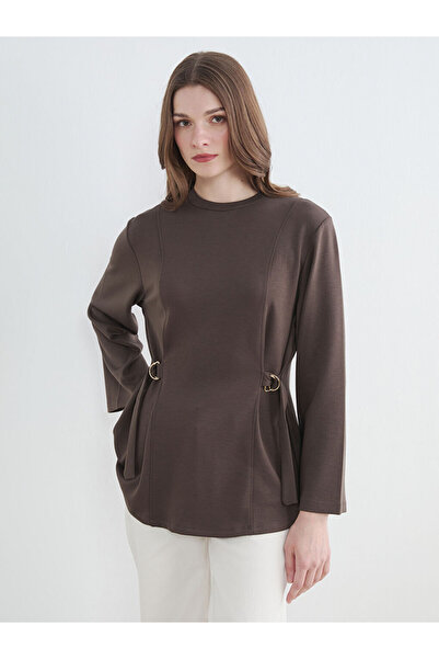LC Waikiki Zero Roba Collar Waist Belted Women's Sweatshirt Tunic from Uzg St...
