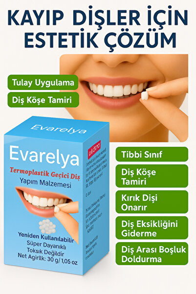 Evarelya Yeniden Şekillendirilebilir Diş Onarım Malzemesi Geçici Diş Tamiri K...