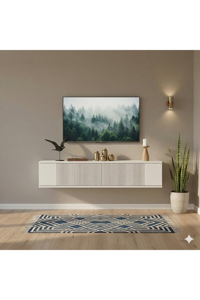 YUMEDİ DESİGN TDA1204B -TARÇIN DUVARA MONTAJ TV STAND , TV SEHPASI 120CM BEYAZ