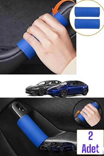 KYLE XM Blue Car Door Handle Cover – Faux Leather Car Interior Handle Protect...