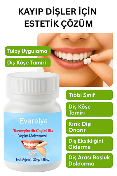Evarelya Eksik Diş Kapatma Geçici Protez Diş Takma Diş Doğal Görünüm Sağlayan...