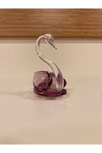 PLUS HOME DEKORATİF KRİSTAL KUĞU OBJE RENK MOR KÜÇÜKBOY YÜKSEKLİK 9 CM ÇAPI 6 CM