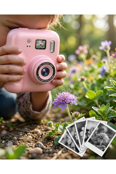 Epilons كاميرا تعليمية للأطفال مع طباعة فورية و4 لفات ورق و5 أقلام كهدية