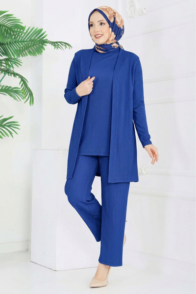 TOFİSA Bürümcük Triple Set Indigo - 2070-Indigo