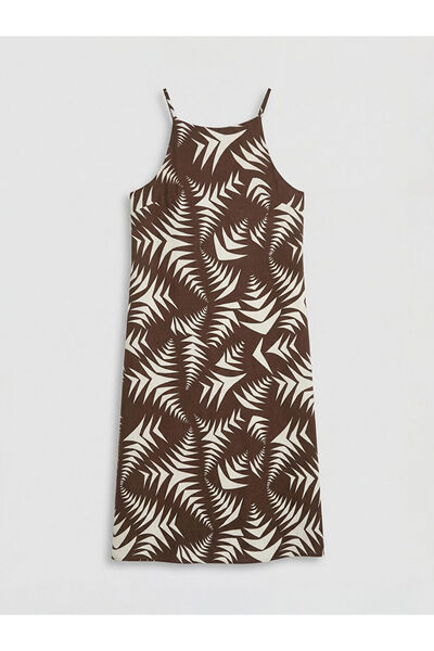 LC Waikiki RMZ GİYİM FARKİLYA Rochie cu guler halter, brodată, cu bretele din...
