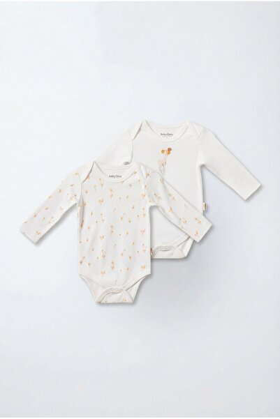 Magu Unisex Baby Cotton Ecru 2-Piece Long Sleeve Bodysuit Set - Patterned and...