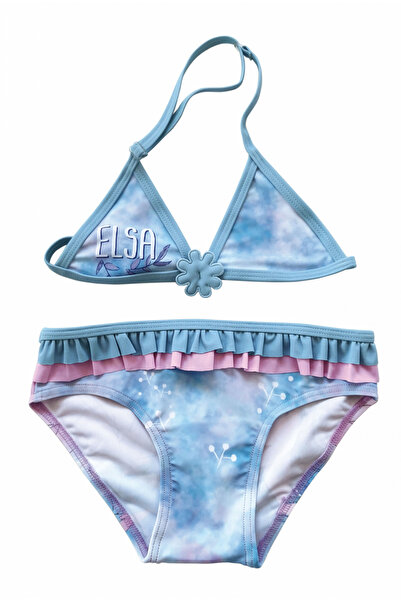 Disney Frozen Costum de baie Frozen Elsa din 2 piese, cu floare, albastru