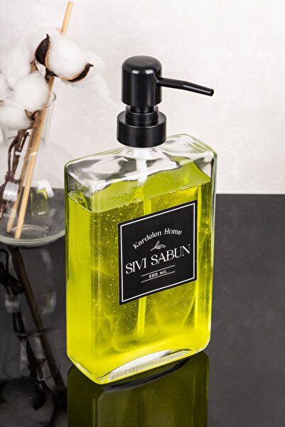 Dolkin Home Γυάλινος Διανομέας Υγρού Σαπουνιού με Ετικέτα, Μονός Διανομέας Σα...