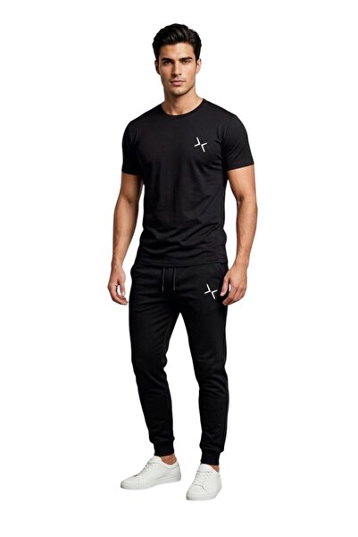 K&S Stylish and Minimalist: Casual Comfort with the Black Tracksuit Set
