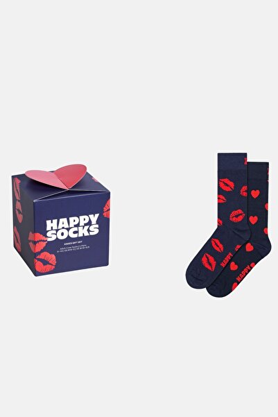 Happy Socks - مجموعة هدايا من جوارب مكونة من قطعتين بتصميم عيد الحب باللون ال...