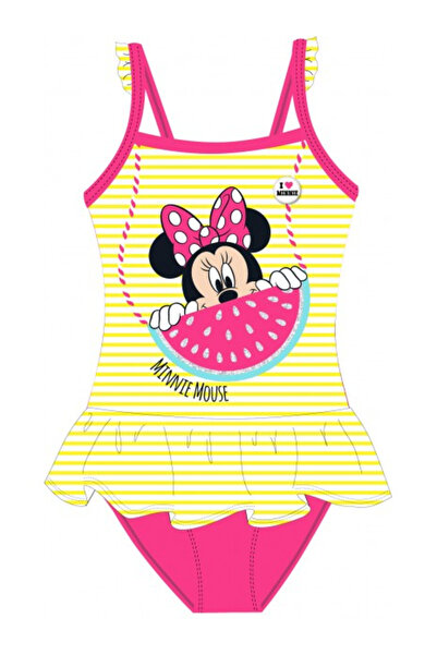 Minnie Mouse Costum de baie întreg pentru fete Love, cu volane, galben