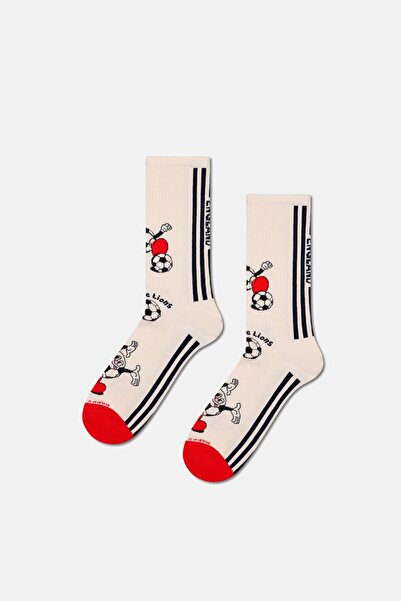 Happy Socks Men's White World Cup England Themed Sneaker Socks
