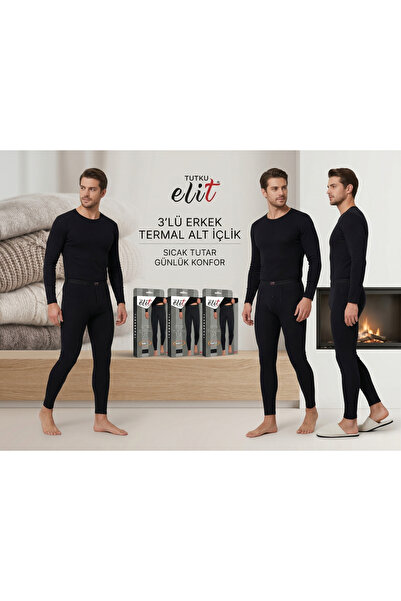 Tutku Elit 3-Piece Men's Thermal Underwear Set