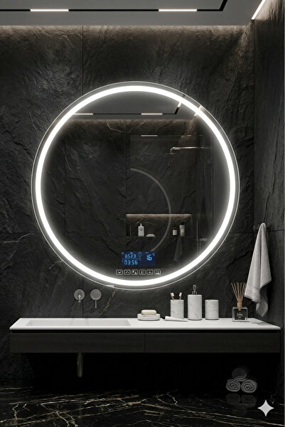 Avend HD Akıllı Bluetoothlu Buhar Tutmayan Dijital Ekran 3 Renk Ledli 70 CM B...