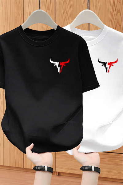 Trend Sizde Σετ με 2 μπλουζάκια Μαύρο και Λευκό Unisex Άνετη εφαρμογή Καθημερ...