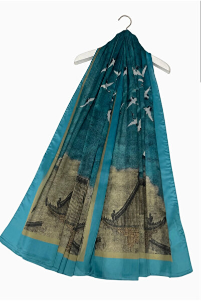 OEM Μεταξωτό φουλάρι με σκηνή ιαπωνικών γερανών