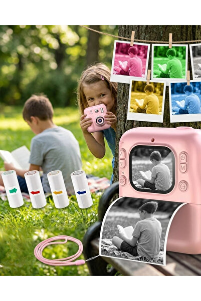 Epilons Mini Children's Camera Photo Video Shooting with 4 Rolls of Printing ...