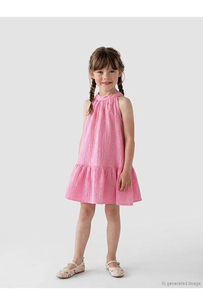 LC Waikiki Esvab • Modern & Distinctive Halter Roba Collar Girls' Dress