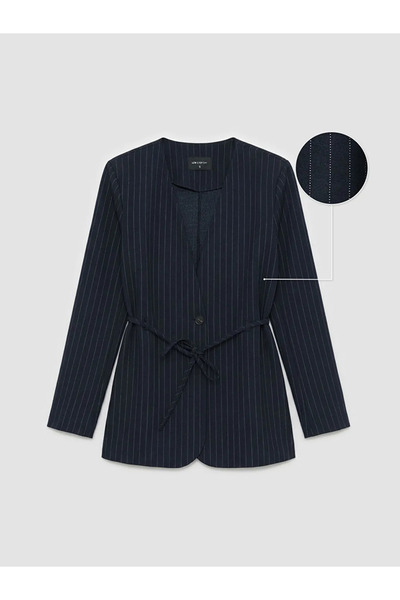 LC Waikiki LCW EVERYDAY Lacivert Çizgili Kadın Blazer Ceket