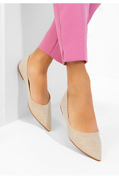 B T Shoes Μπαλαρίνες Οκσάνα χρυσο