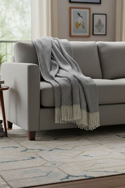 Comfort Craft 150X200 cm Soft Textured Cotton Sofa Throw - Balcony and Bed Bl...