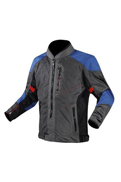 LS2 Alba motorcycle jacket, gray/blue color, size L