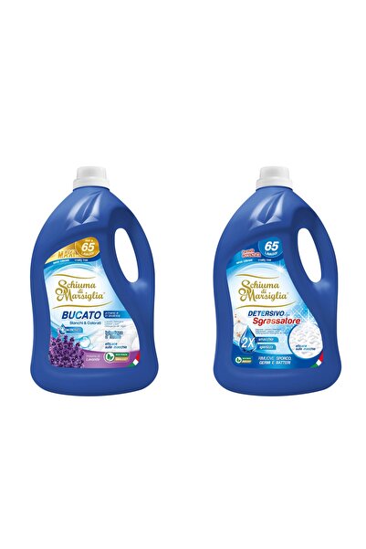Schiuma di Marsiglia 1. BUCATO laundry detergent 2 x 1L, Lavender + Degreaser...