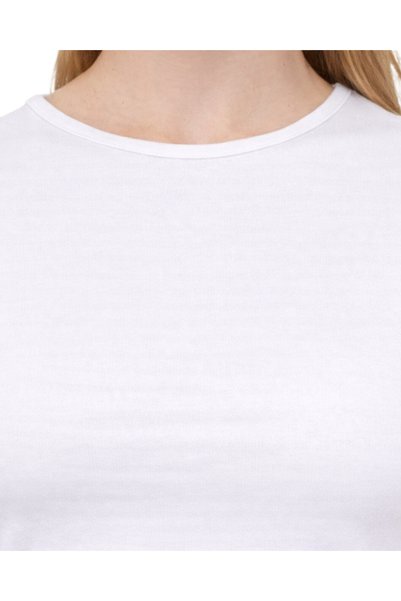 ModaAzen White Crew Neck Ultra Soft Women's Short Sleeve Bodysuit