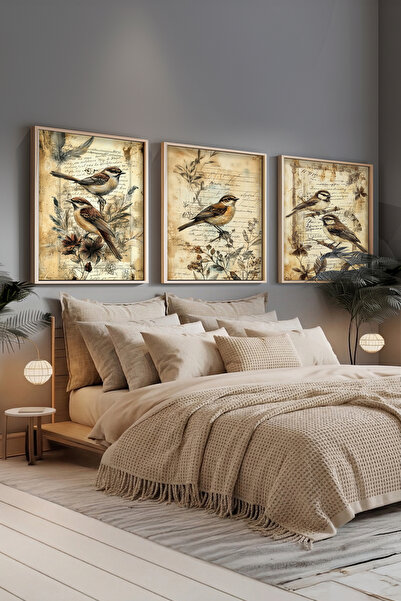 STARYUNA Set de pictură triplu minimalist cu tematică florală, cu ramă din le...