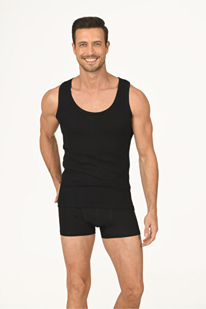 NBB Men's 100% Cotton Thick Strap Square Neck 5-Piece Ribbed Undershirt