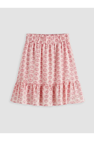 LC Waikiki Lcw kids pink girl patterned elastic waist skirt