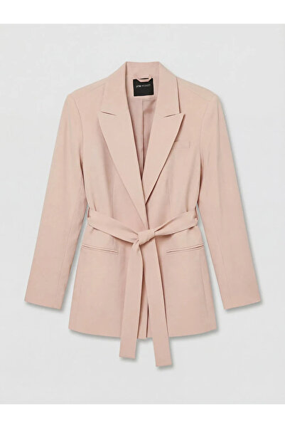 LC Waikiki LCW Modest Pembe Beli Kuşaklı Kadın Blazer Ceket