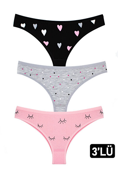 CSN CASANO Women's 3-pack cotton brazilian briefs