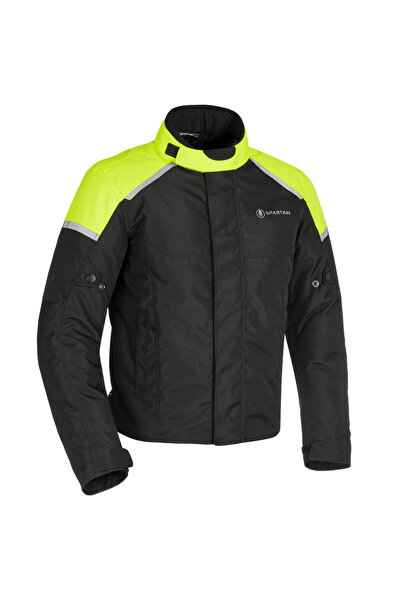 Oxford Spartan waterproof textile jacket, short version, black/fluo color, si...