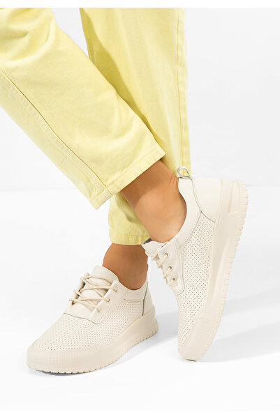 B T Shoes Γυναικεία δερμάτινα αθλητικά παπούτσια Zamiya μπεζ