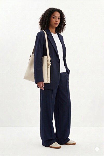 H&D COLLECTİON Large Size Shopper Bag with Soft Wicker Interior, Leather Fast...