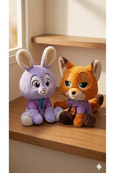 C&On Design Zootropolis Karakterleri Pelüş Seti - Karizmatik Tilki ve Sevimli...