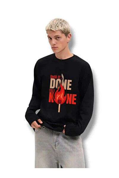 ELNOYA سترة سوداء مطبوعة عليها عبارة "حتى يتم إنجازها"