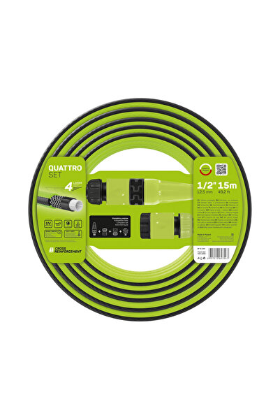 Cellfast QUATTRO σετ λάστιχου κήπου 4 στρώσεων, 1/2 ", Ενισχυμένο, 15μ, ποτισ...