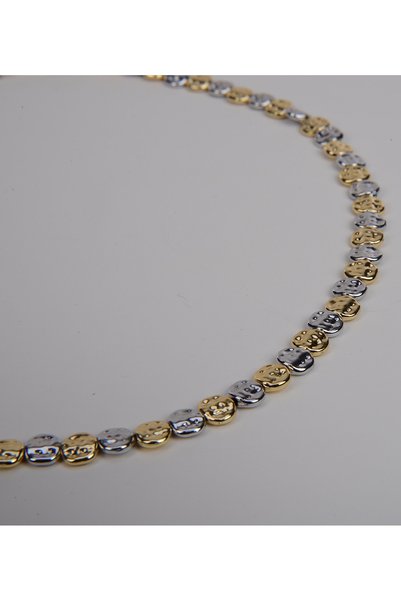 XUPING JEWELRY قلادة نسائية ذهبية وفضية مزينة بتفاصيل من الذهب والفضة بتصميم دوريكا وتفاصيل مزخرفة