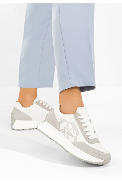 B T Shoes Γυναικεία δερμάτινα αθλητικά παπούτσια Kayara γκρι