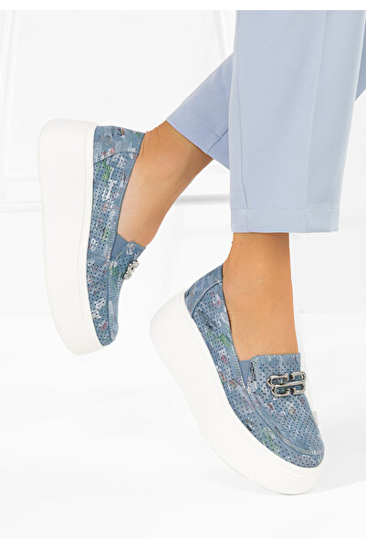 B T Shoes Μοκασίνια γυναικεια δερματινα Brinleya μπλε