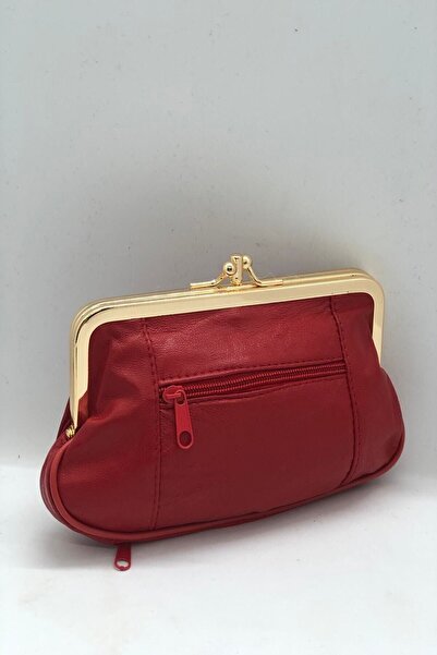 GK LUXURY & FASHION Clip-On Leather Red Women's Wallet Genuine Leather