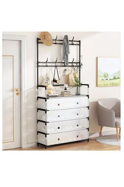 SimpluAcasa Multifunctional hanger with 5-tier shoe rack and 8 double hooks