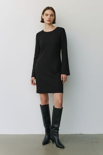 İHRACATFAZLASI Vi̇lla Bi̇si̇klet Yaka Basic Mini Dress