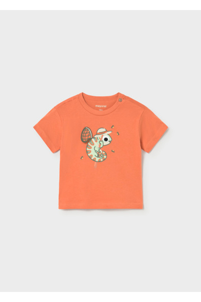 MAYORAL Baby Girl Short Sleeve T-Shirt Orange - 01004