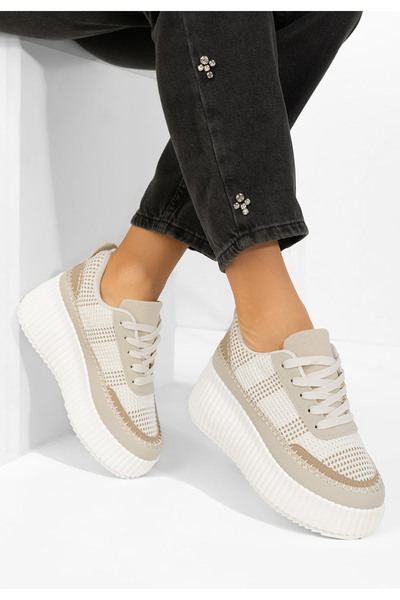 B T Shoes Σνίκερς με πλατφόρμα Tamylsa μπεζ