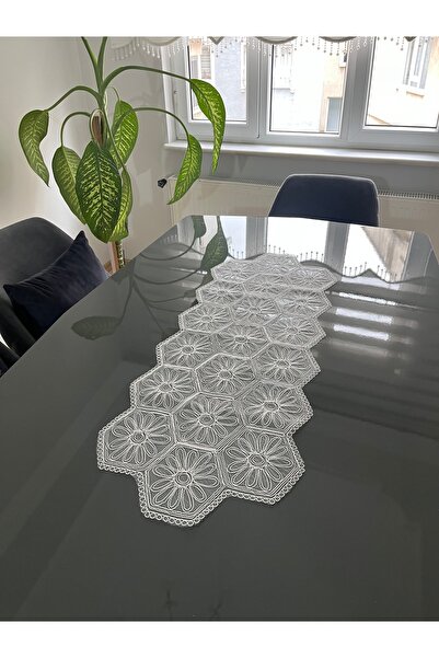 BRL ÇEYİZ HOME French Lace Luxury Tulle Guipure Chic Single Runner 40X110 cm