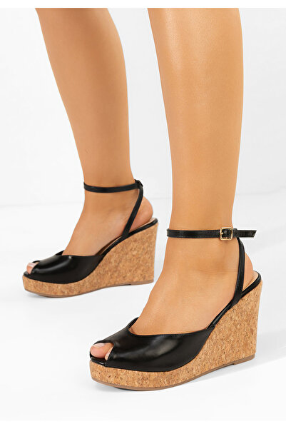 B T Shoes Πλατφόρμες σανδάλια Fabiania Μαύρα