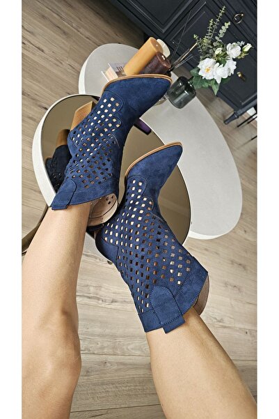 Topukla Footwear 019 5003 Topukla Kadın 6cm Kalın Topuklu Yazlık Bot